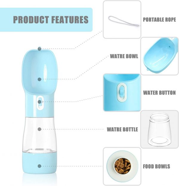 Portable Double Layers Pets Outing Drinking & Snack Feeder Bottle 双层宠物饮水零食喂食瓶