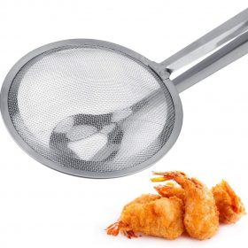 2 in 1 Fry Oil Filter Spoon Strainer With Clip 沥油勺夹